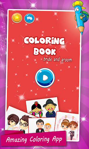 Bride And Groom Wedding Coloring Pages Game - Image screenshot of android app