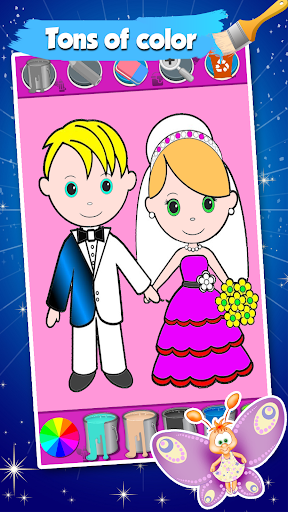 Bride And Groom Wedding Coloring Pages Game - عکس برنامه موبایلی اندروید