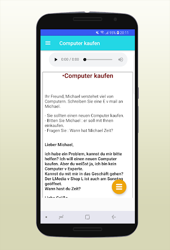 Brief Schreiben zur Prüfung De - Image screenshot of android app