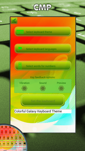 Colorful Galaxy Keyboard Theme - Image screenshot of android app