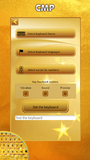 Gold Keyboard Theme - Image screenshot of android app
