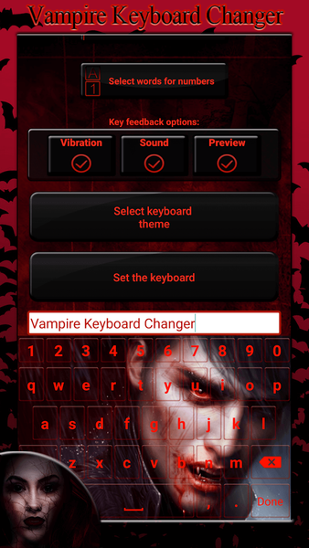 Vampire Keyboard Changer - عکس برنامه موبایلی اندروید