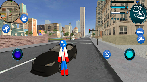 Captain Stickman America Rope Hero - Image screenshot of android app