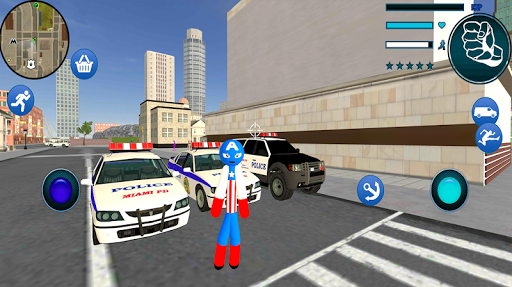 Captain Stickman America Rope Hero - عکس برنامه موبایلی اندروید