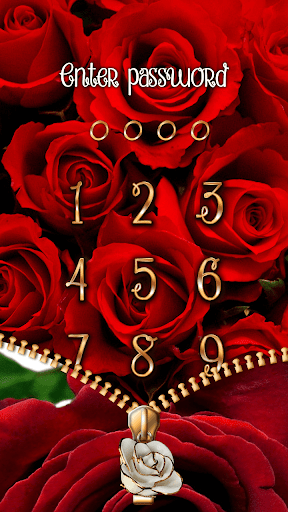 Rose Theme Zipper Lock Screen - Image screenshot of android app