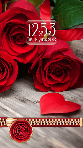 Rose Theme Zipper Lock Screen - عکس برنامه موبایلی اندروید