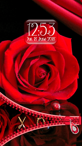 Rose Theme Zipper Lock Screen - عکس برنامه موبایلی اندروید
