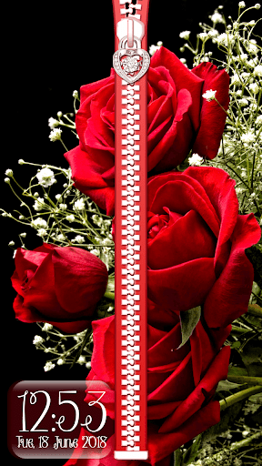 Rose Theme Zipper Lock Screen - عکس برنامه موبایلی اندروید