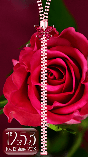 Rose Theme Zipper Lock Screen - عکس برنامه موبایلی اندروید