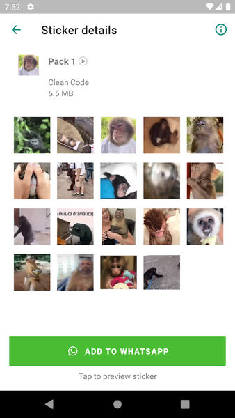 Stickers Macacos Animados - Image screenshot of android app