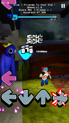 FNF Rainbow / Blue V1 Survivor - Gameplay image of android game