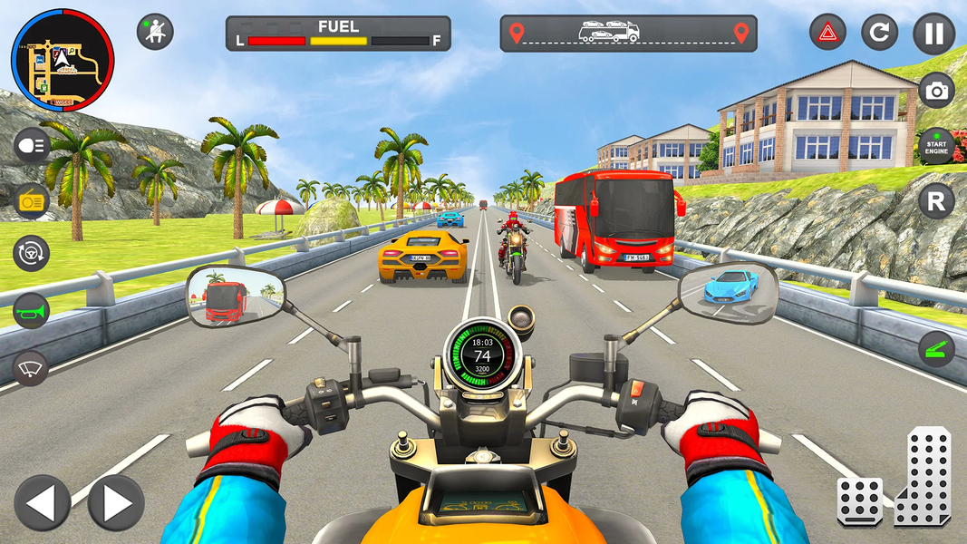 Motorbike Traffic Race Game 3D - Gameplay image of android game