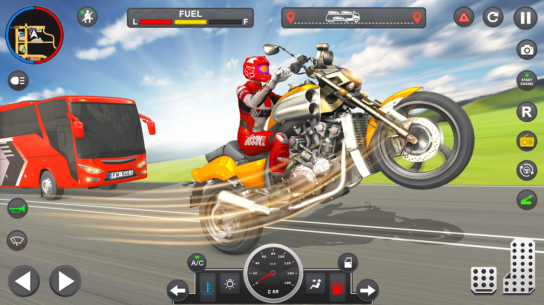 Motorbike Traffic Race Game 3D - Gameplay image of android game