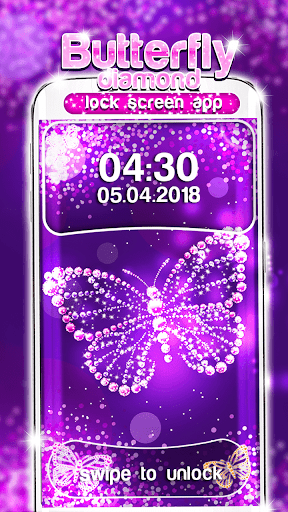 🦋 Butterfly Diamond Lock Screen App 🦋 - Image screenshot of android app