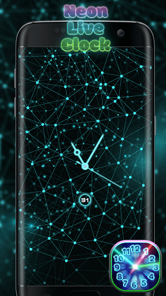 Neon Light Clock - Image screenshot of android app