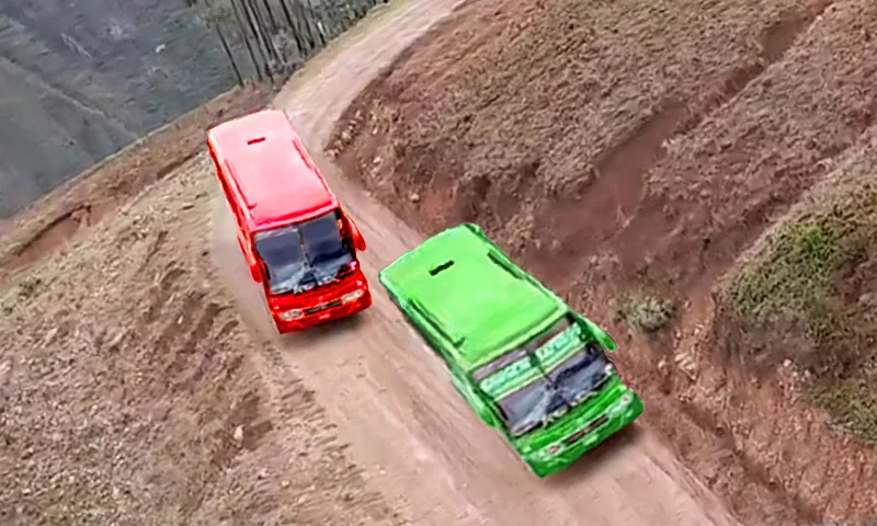 Hill Coach Bus Driving Games - Gameplay image of android game