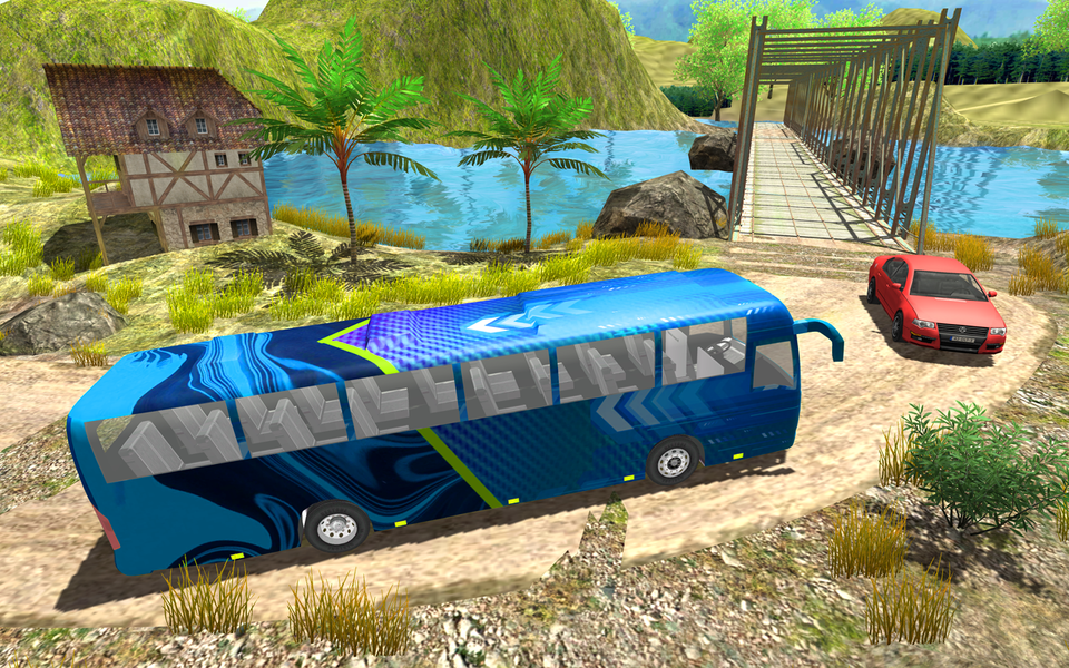 Hill Coach Bus Driving Games - Gameplay image of android game