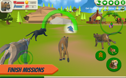 Cougar Simulator: Big Cats - Gameplay image of android game