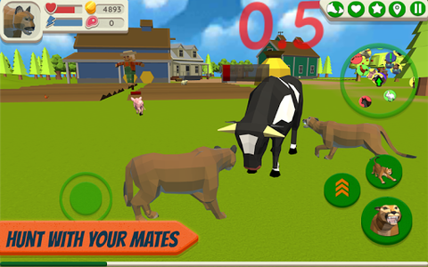 Cougar Simulator: Big Cats - Gameplay image of android game