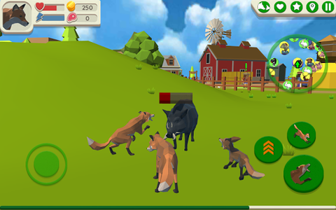 Fox Family - Animal Simulator - Gameplay image of android game