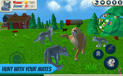 Wolf Simulator: Wild Animals 3 - Gameplay image of android game