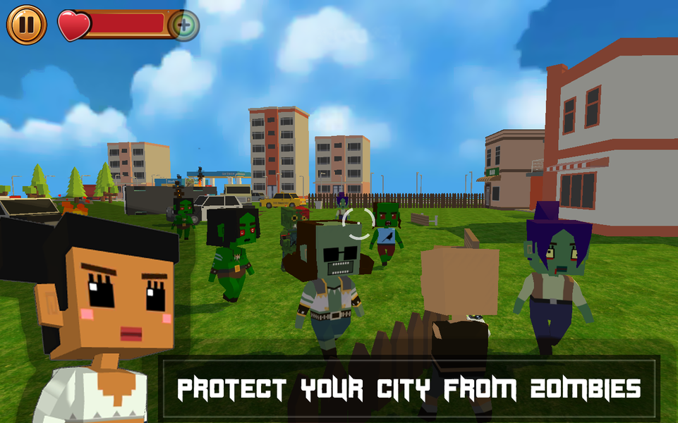 Zombie Blocky Hunter - Gameplay image of android game