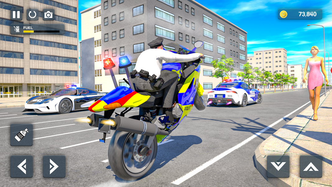 Police Bike Stunt Race Game - Gameplay image of android game