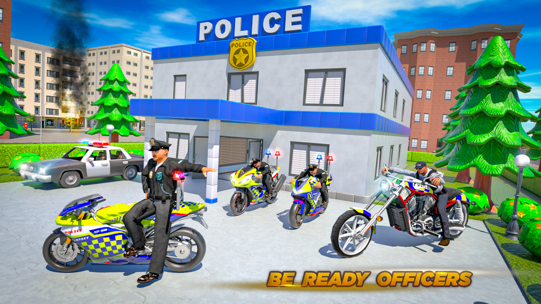 Police Bike Stunt Race Game - Gameplay image of android game