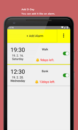 Date Alarm (D-DAY) - عکس برنامه موبایلی اندروید