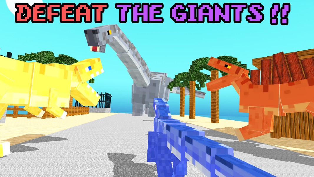 Blocky Dino Park Dino Arena - Gameplay image of android game