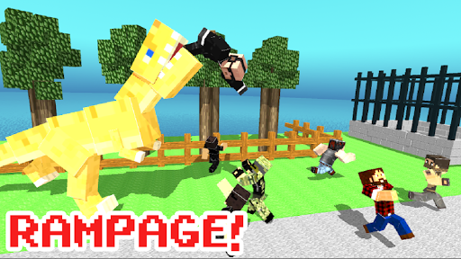 Blocky Dino Park T-Rex Rampage - Gameplay image of android game