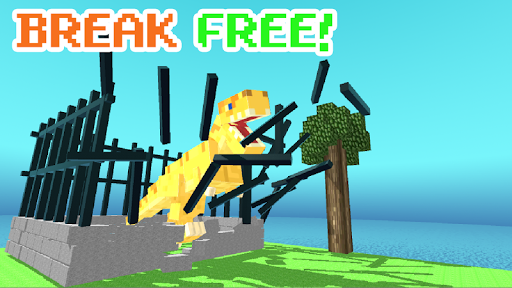 Blocky Dino Park T-Rex Rampage - Gameplay image of android game