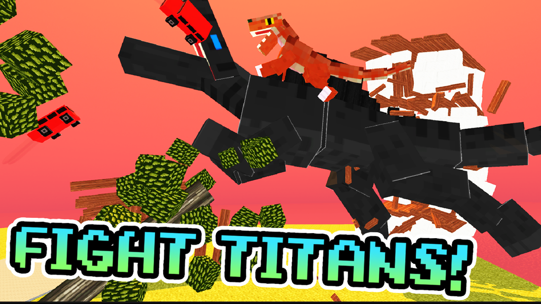 Blocky Titan Raptor Assault - Gameplay image of android game