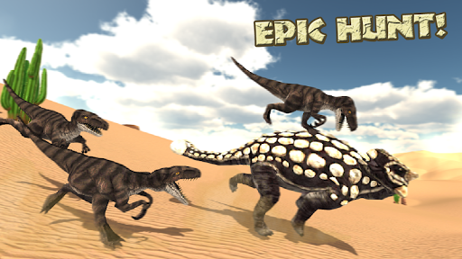 Hungry Raptor Desert Dino Hunt - Gameplay image of android game