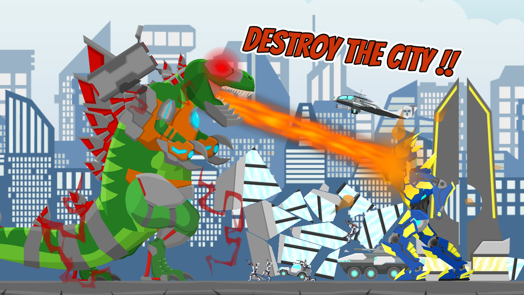 Cyborg Titan Rex: City Rampage - Gameplay image of android game