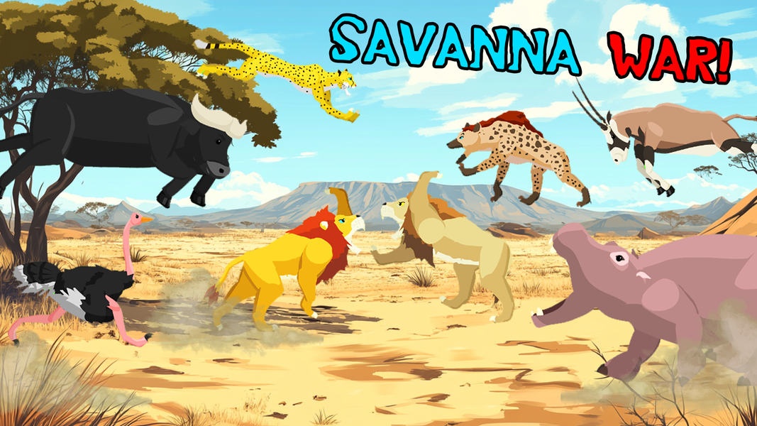 Lion Fights Savannah Animals - عکس بازی موبایلی اندروید