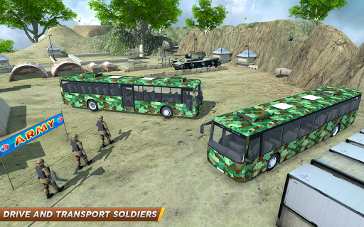 Army Bus Simulator Real Driving Transport Game - Gameplay image of android game