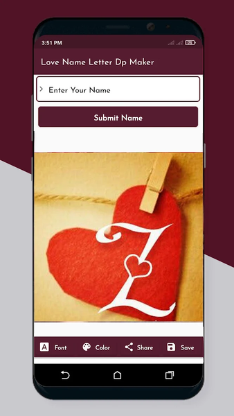 Love Name Letter DP Maker - Image screenshot of android app