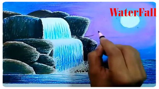 Drawing Scenery Waterfall - Image screenshot of android app