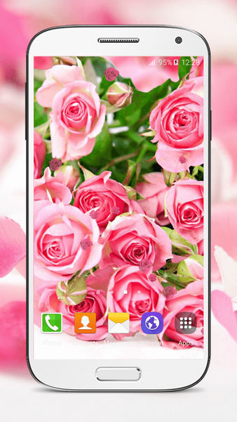 Pink Roses Live Wallpaper - Image screenshot of android app