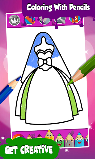 Dresses Coloring Pages ( Glitter Game For Girls ) - Image screenshot of android app