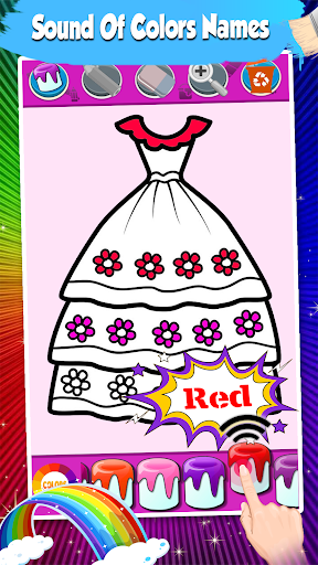 Dresses Coloring Pages ( Glitter Game For Girls ) - Image screenshot of android app