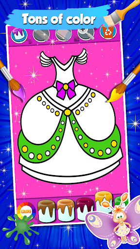 Dresses Coloring Pages ( Glitter Game For Girls ) - Image screenshot of android app