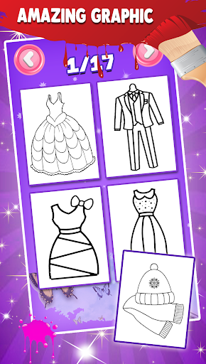 Dresses Coloring Pages ( Glitter Game For Girls ) - Image screenshot of android app
