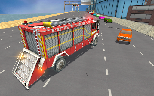 Fire City Truck Rescue Driving Simulator - Gameplay image of android game