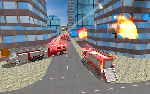 Fire City Truck Rescue Driving Simulator - Gameplay image of android game