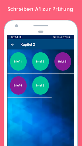 Schreiben A1 zur Prüfung - Image screenshot of android app