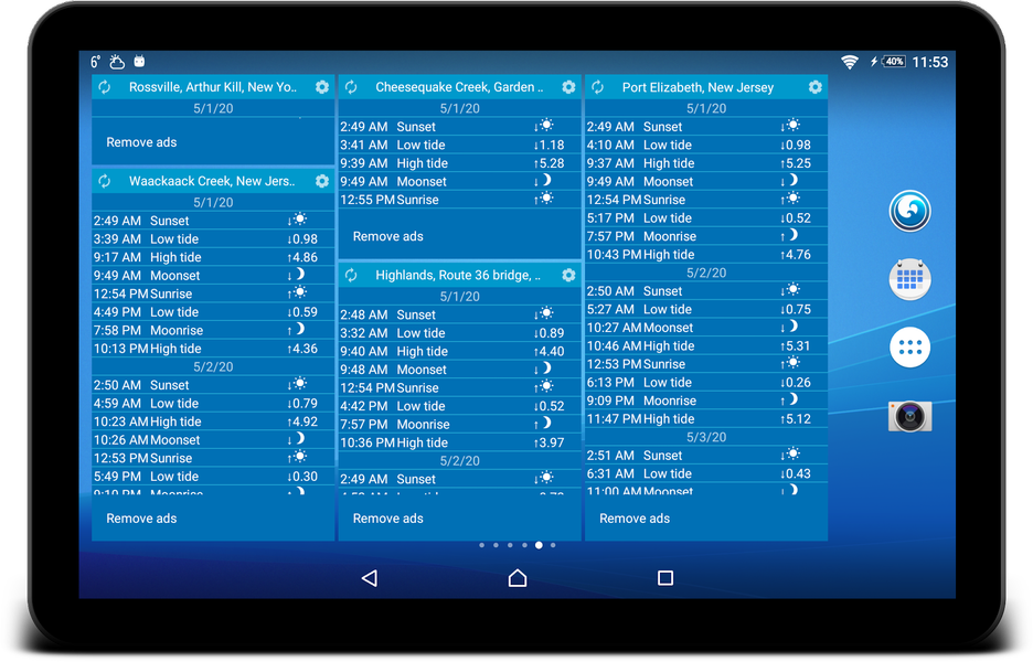 Tides app & widget - eTide HDF - عکس برنامه موبایلی اندروید