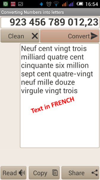 Converting Numbers into letter - Image screenshot of android app