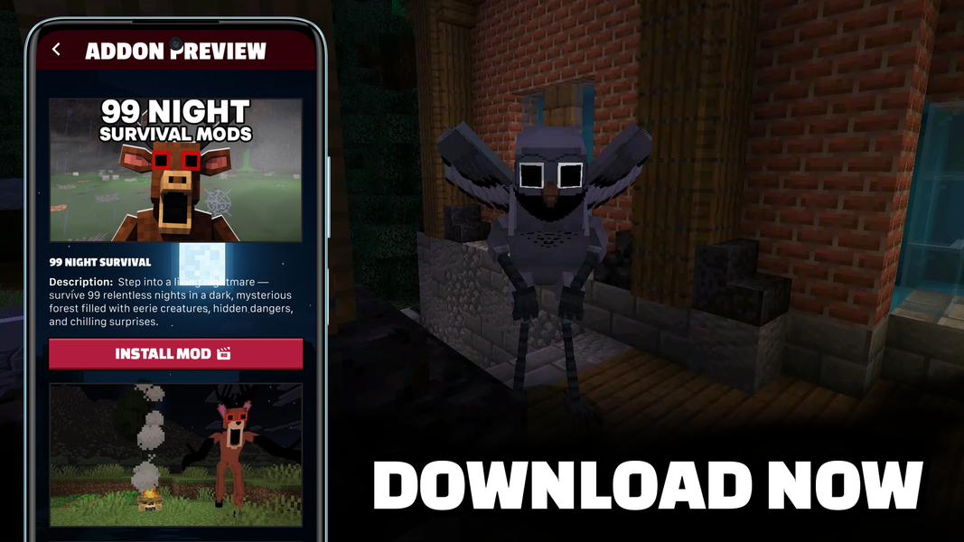 Mods ۹۹ Nights Survive MCPE - عکس برنامه موبایلی اندروید